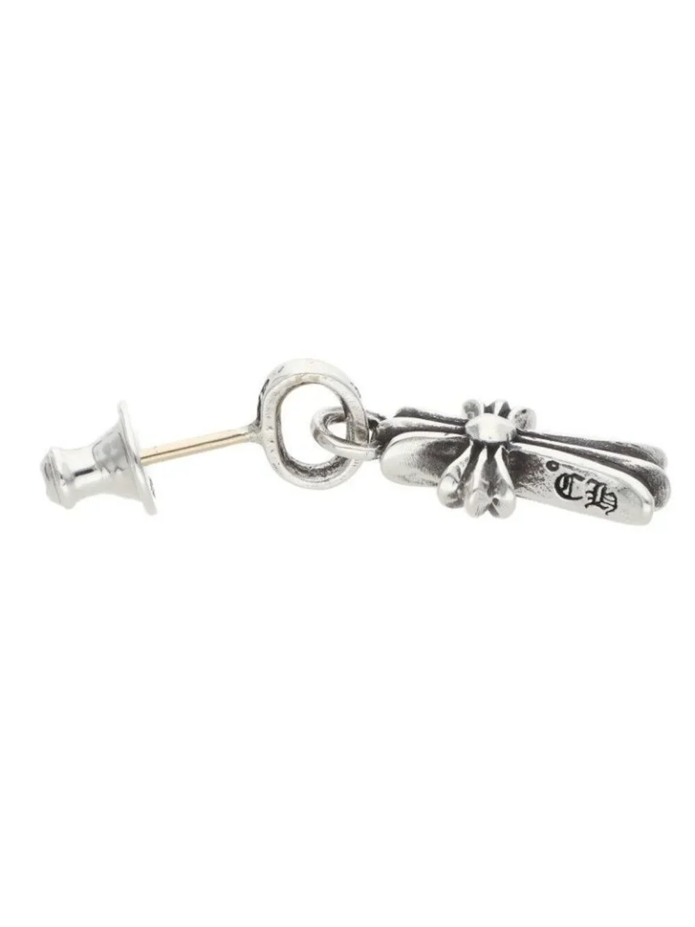 Chrome Hearts Bby Pprchn Baby Fat Drop Silver Earrings